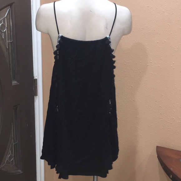 Ecru Black Pom Pom Dress - Picture 2 of 4